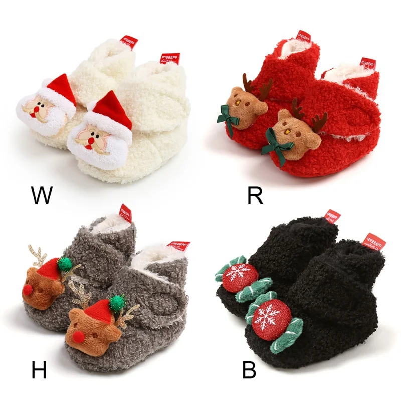 

Christmas Newborn Baby First Walk Shoes Girl Boy Soft Anti-slip Shoes Xmas Deer Santa Claus Cute Baby Shoes Toddler Shoes