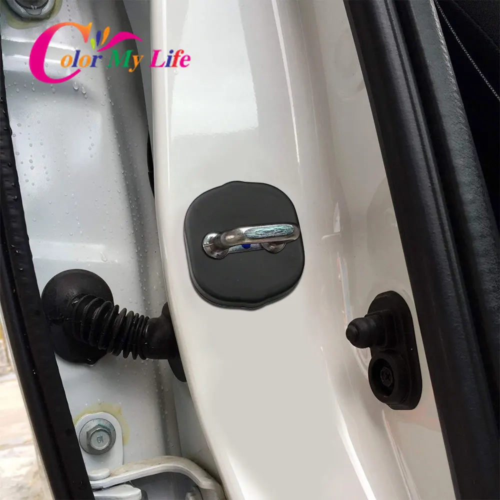 

Color My Life Car Door Lock Protection Buckle Cap Cover Fit for Kia Rio 5 Mohave Morning Rondo 7 Carens Koup Optima Accessories