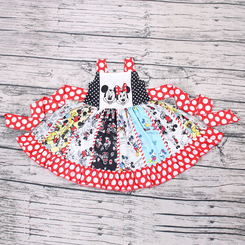 Модное милое платье для девочек с принтом «Addams family Twirl»; одежда принцессы для малышей; Детские праздничные платья «My Sister»; vestido infantil - Цвет: mickey