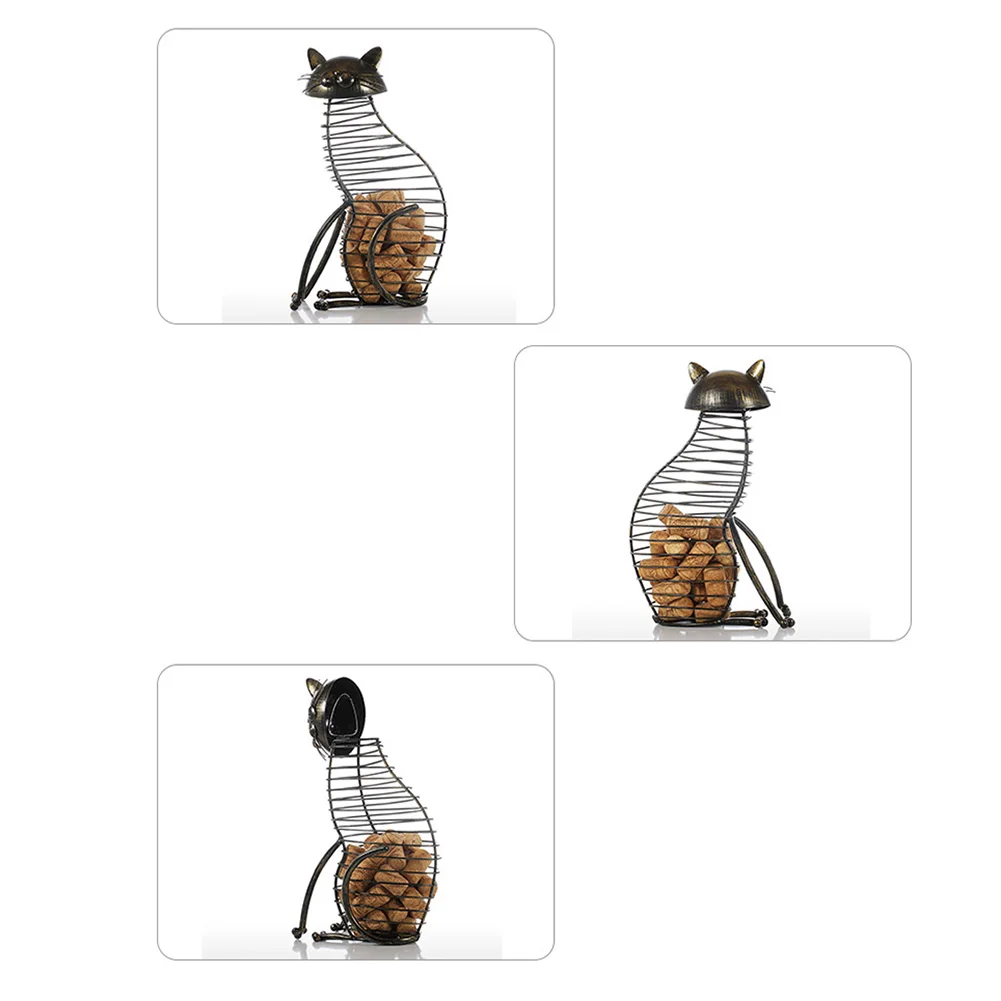 Барная посуда Современная железная структура практичный держатель в форме кошки подарок украшение дома барные аксессуары орнамент вино пробка контейнер