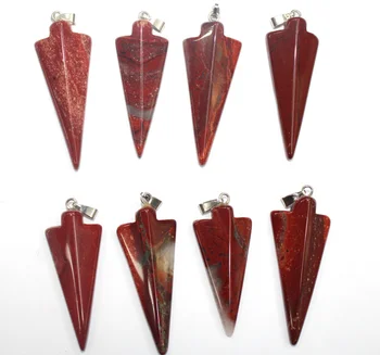 

wholesale 12pcs high quality Natural Stone agates red jaspers Arrow Pendants For DIY Jewelry Making Necklace Accessories