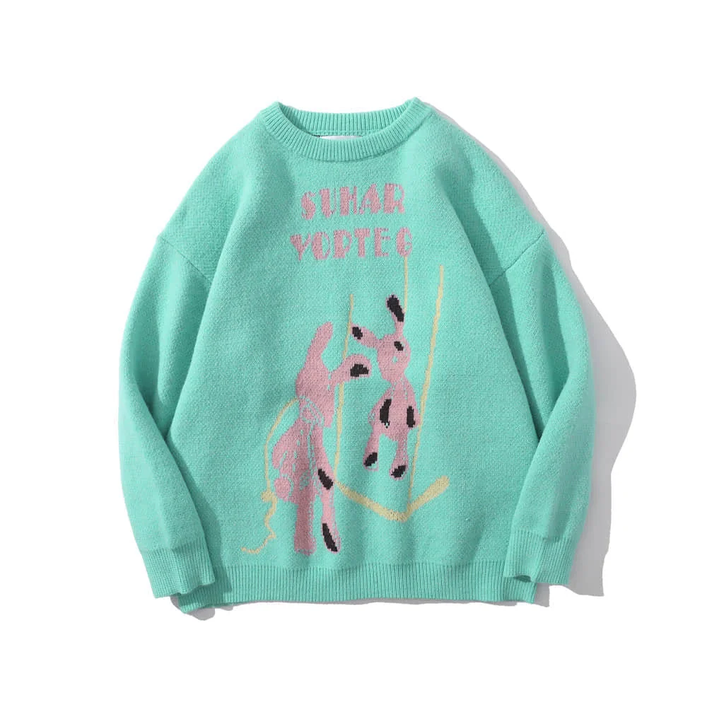 安い直営店 メンズカジュアルウェア セーター ニット 漫画 原宿 オーバーサイズ ユニセックス服 秋冬 激安 店舗 Sekkomon Jp