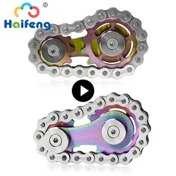 Jouet Spinner avec chaîne de vélo pour adulte, Spinner en métal, pignons AntiStress, volant d'inertie, chaînes gyroscopiques, jouets à main, EDC 