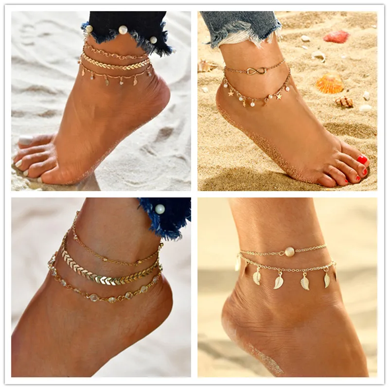 Bohemian Beads Ankle for Women Leg Chain Round Tassel Anklet Vintage Foot Jewelry Accessories anklets set fashion beach new Bohemian Beads Ankle for Women Leg Chain Round Tassel Anklet Vintage Foot Jewelry Accessories anklets set fashion beach new