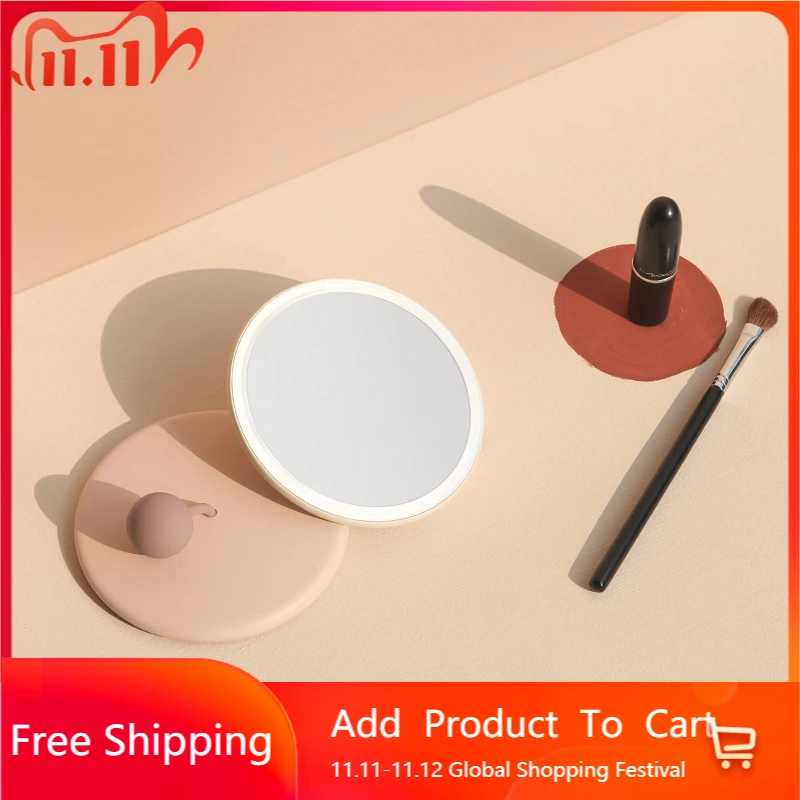 

Makeup mirror with led light Mini pocket fill light portable small mirror hand mirror compact mirror bulk compact with handle