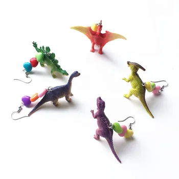 

Cute Exquisite Resin Dinosaur Animals Drop Earrings Punk Party Cool Earring For Women Fashion Jewelry Wholesale Bijoux