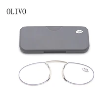 Mini Reading Glasses Men Women Nose Clip Reader Blue Light Blocking Portable Wallet Presbyopic Eyeglasses With Case Eyewear 2021