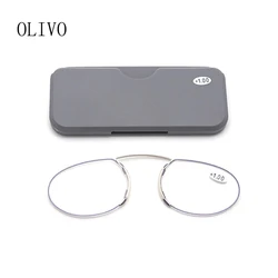 Mini Reading Glasses Men Women Nose Clip Reader Blue Light Blocking Portable Wallet Presbyopic Eyeglasses With Case Eyewear 2021