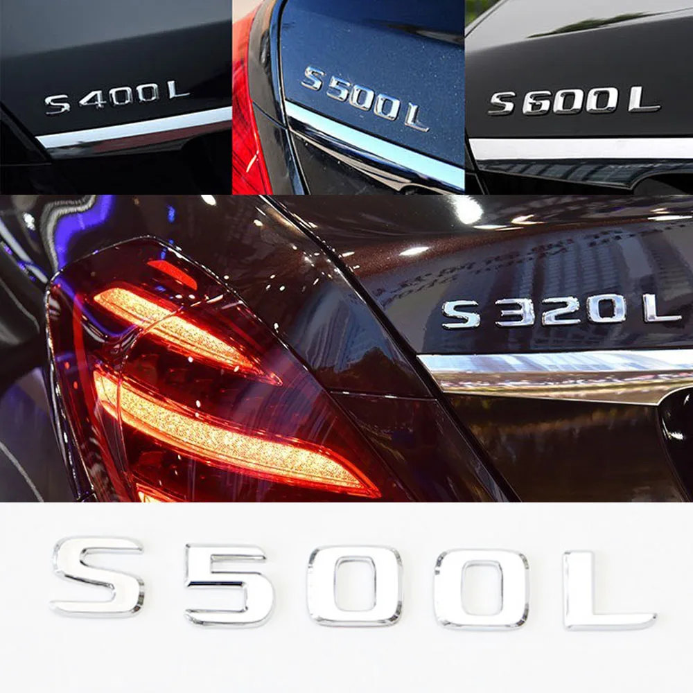 

Metal Car Bumper Number Sticker Rear Trunk Sticker For Mercedes W220 W221 S320L S350L S400L S420L S450L S500L S600L Accessories