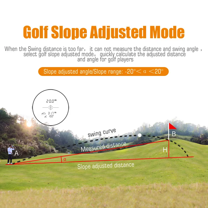 Mileseey PF210 600M Golf Laser Rangefinder Mini Golf Slope Adjusted Mode Sport Laser Distance Meter Rangefinder for Hunting