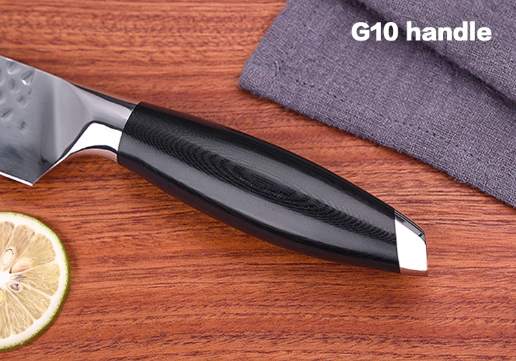 Высокое качество нож шеф-повара 10 дюймов Кухонные ножи из нержавеющей стали инструмент Кук молоток шаблон нарезки Кливер G10 ручка нож для резки