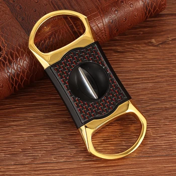 

Lubinski V Cut Cigar Cutter Sharp Stainless Steel Guillotine Cut Double Blades Portable Smoking Accessories Gift Box