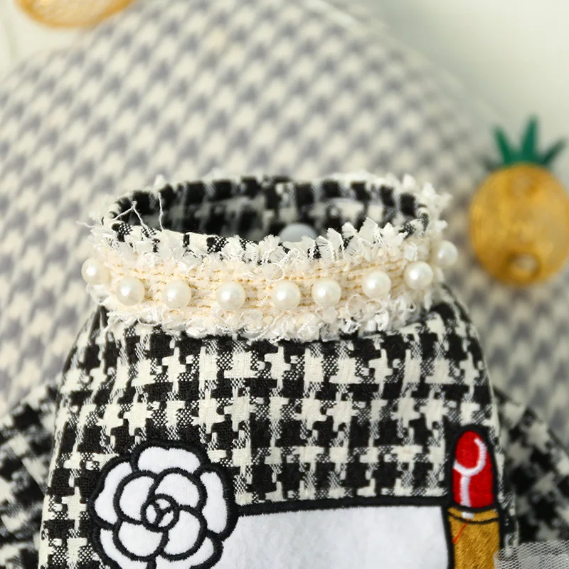 珍珠花边香风呢子裙15