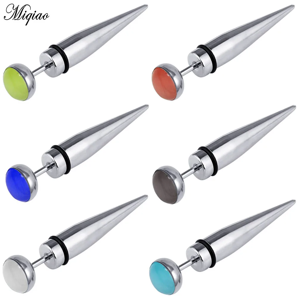

Miqiao 2 Pcs Stainless Steel Bullet Piercing Earrings Male Punk Rock Retro