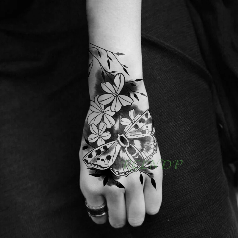 Водостойкая временная татуировка наклейка цветок розы ручная арт флэш-тату поддельные татуировки для женщин и мужчин - Цвет: Бордовый
