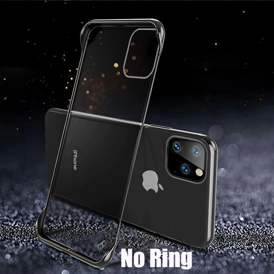 Для iPhone 11 Pro Max X XS Max XR 7 8 Plus 6 6s Plus Мода 6,1 5,8 6,5 покрытие прозрачное бескаркасное жесткое кольцо для ПК
