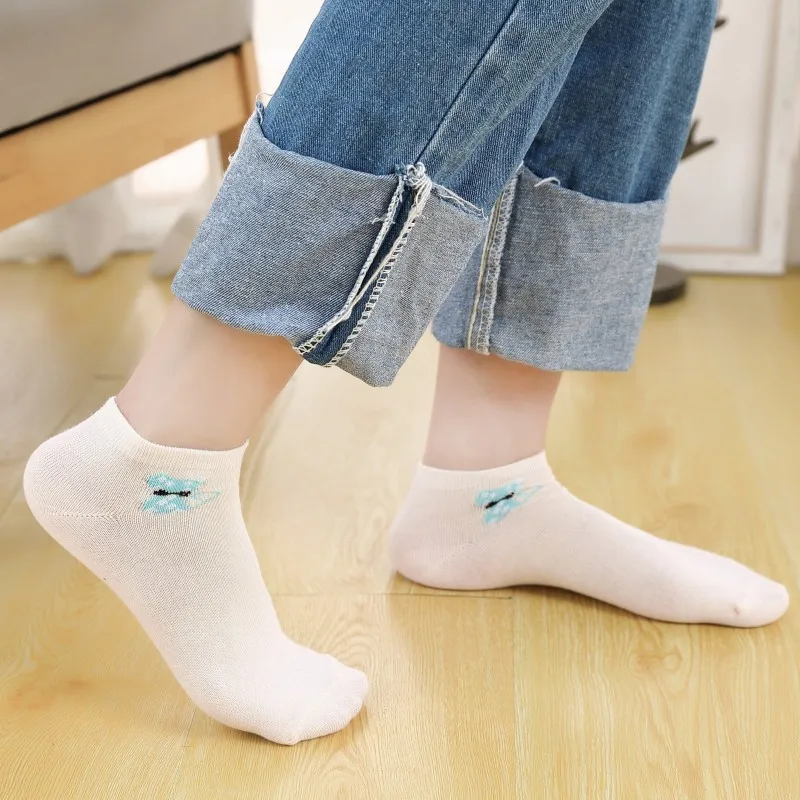 5 пар забавных японских носков с милыми животными Kawaii Розовые Носки рисунком кота