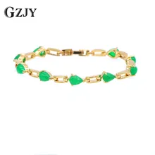 GZJY модные украшения Шарм желтая капля золотистого цвета зеленый браслет из натурального камня для женщин простой Pulseira Feminia