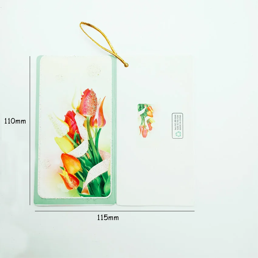 하프 폴드 빈 꽃 카드, 귀여운 문구, 학생 메시지 카드, 학교 사무실용 미니 엽서, 1 팩, 21.5x19cm