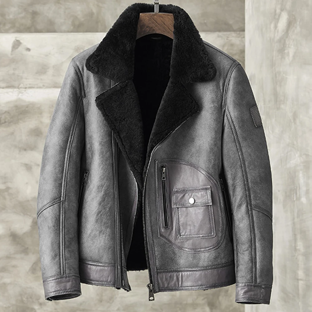 Vintage suede leather blouson, size L, for men Genuine Leather Suede Leather brown type Vintage Second Hand