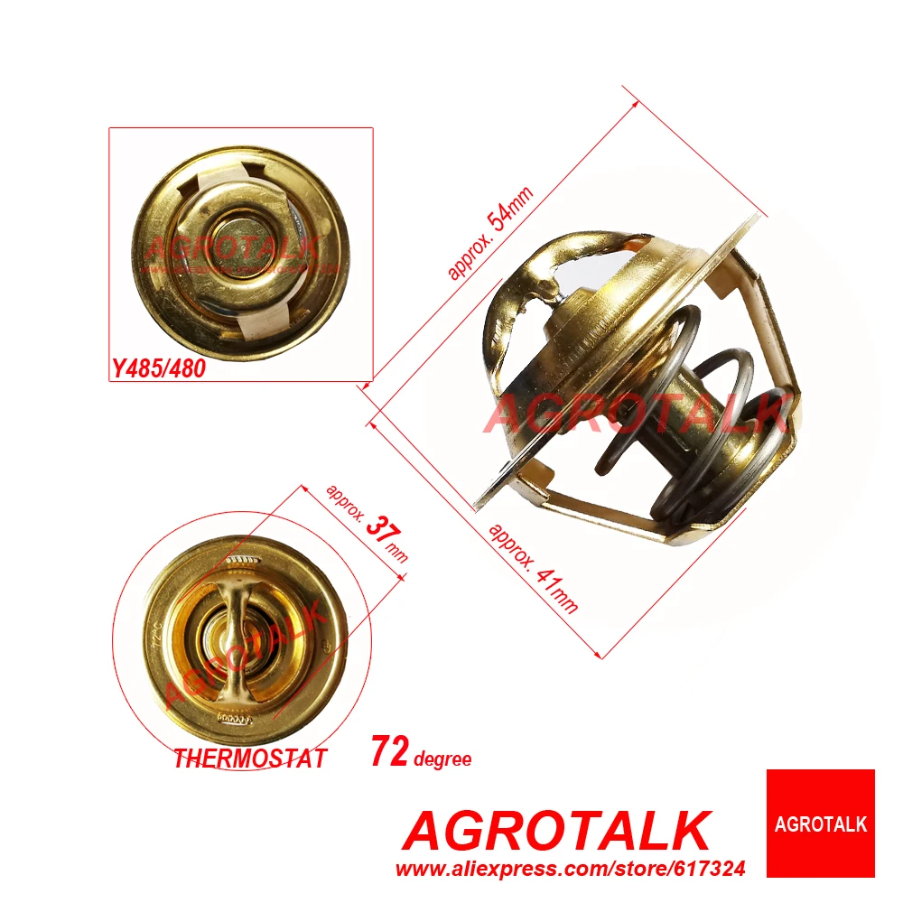 Termostato 72C para Yandong N485 / 480, comprueba las dimensiones al ...