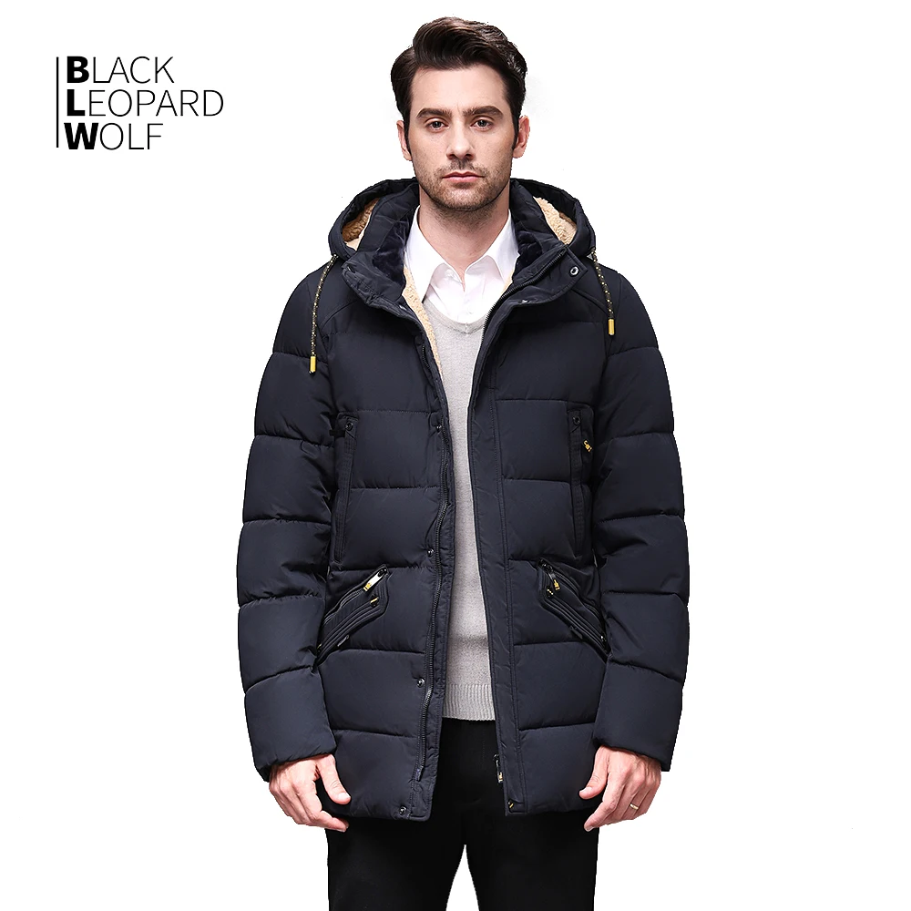 Blackleopardwolf 2020 новый мужской зимний пуховик средней длины с капюшоном деловая