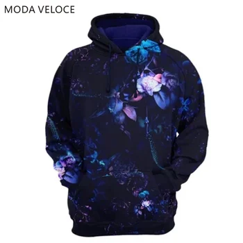 

MODAVELOCE Ocean Plants Hoodie Polyester With Wool Long Sweatshirt With Print Anime's Sport Hoodies For Men