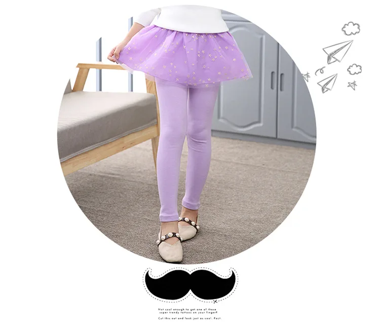 Childrenswear Girls Gauze Leggings Spring And Autumn Outer Wear Trousers Children Mock Two-Piece Culottes Baby Girls Pants
