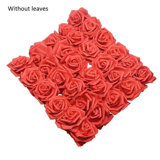 10/20/30 Heads 8CM Artificial PE Foam Rose Flowers Bride Bouquet Flower For Wedding Party Decorative Scrapbooking DIY Flower F06 Red