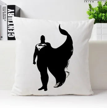 

Superman Cute Watercolor Cushion Cover Superman Pillow Case Short Plush Velvet Superhero Throw Pillow Cover