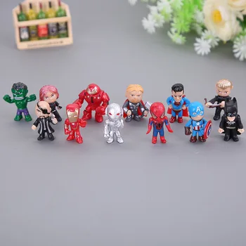 

12pc/set Avengers Cake Topper Spiderman Caketopper Decoration Superman Doll Boys Happy Birthday Event Party Supplies Baby Shower