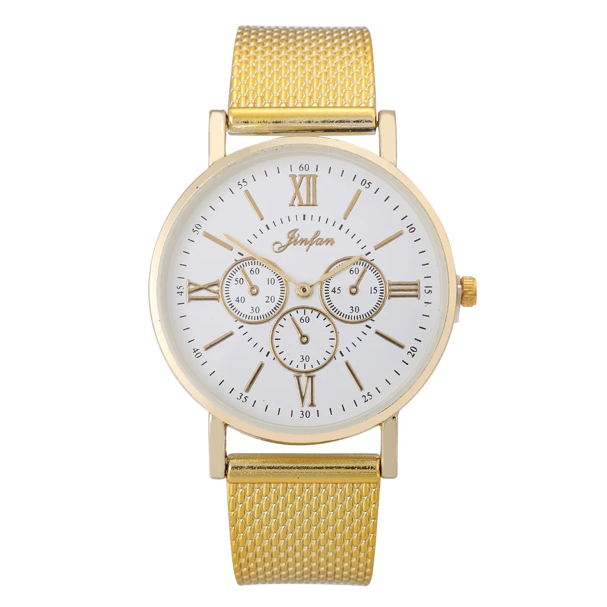 

Hot Selling Rome 4 with Numbers Engraved Holiday Three Eye Dial PVC Faux Mesh Belt Men Silicone Watch
