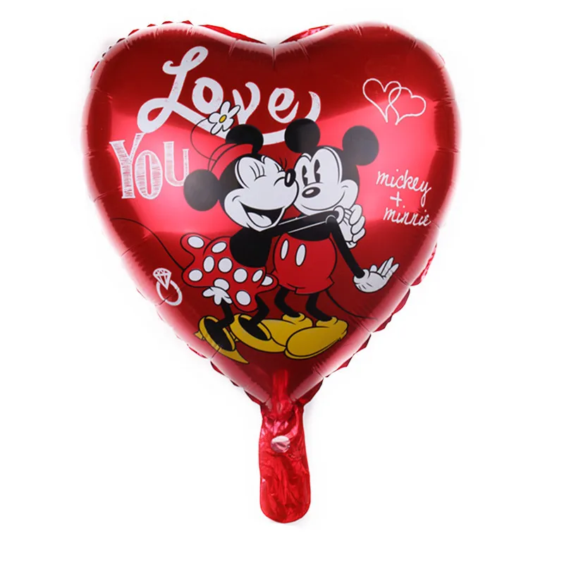 

1pcs 18inch Heart Mickey Minnie mouse Foil Balloons Baby shower Birthday Party Toy Helium Balloon Valentines Wedding Decoration