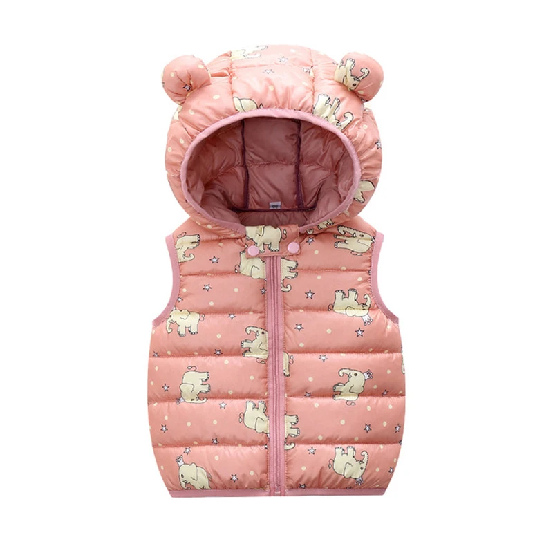 Autumn Children Warm Down Vest Baby Thicken Waistcoat Kids Outerwear Winter Vest Clothing Boys Girls Hooded Jackets