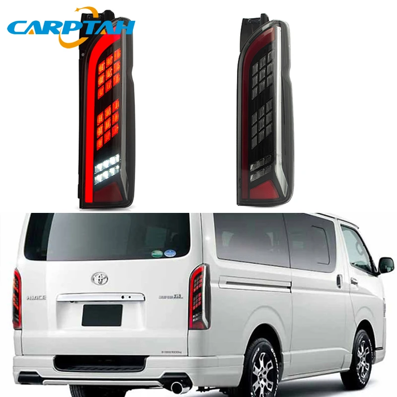 

Car Styling Tail Lights Taillight For Toyota Hiace 200 2005 - 2018 Rear Lamp DRL + Dynamic Turn Signal + Reverse + Brake LED