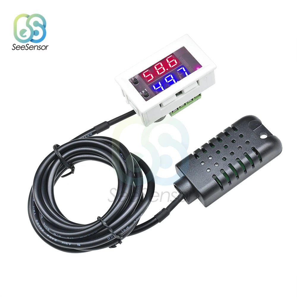 

W2062C 12V 24V 10A Digital Humidity Controller Hygrometer Humidity Control Switch Regulator + Humidity Sensor