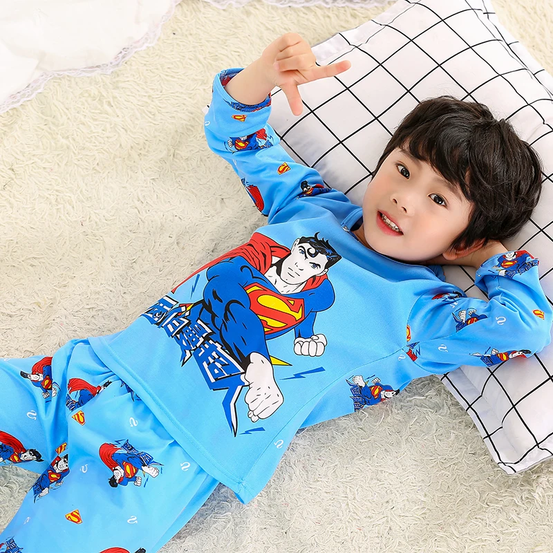Детские пижамы с длинными рукавами и рисунком; весенне-летняя одежда для сна для мальчиков и девочек; одежда для сна для малышей; детская одежда; красивый пижамный комплект для детей