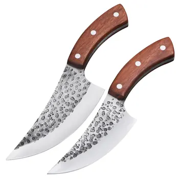 

Liang Da New Handmade Forged High Carbon Steel Boning Knife Kitchen Knive Butcher Knife Meat Cleaver Outdoor Cooking Cutter Tool