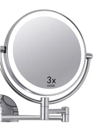 Профессиональный 8 дюймов светодиодный светильник настенный складной косметическое зеркало 5X увеличительное светодиодный зеркало для макияжа Зеркало для ванной комнаты в подарок - Цвет: 3X Magnifying