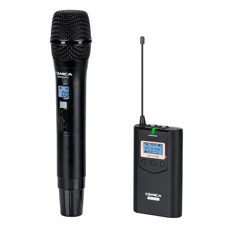 ABKT-Comica Cvm-Wm100H 48-канальный Uhf Беспроводной ручной микро-телефон Системы 328Ft диапазон/16 уровня громкости/в режиме реального времени для контроля уровня сахара в крови с T