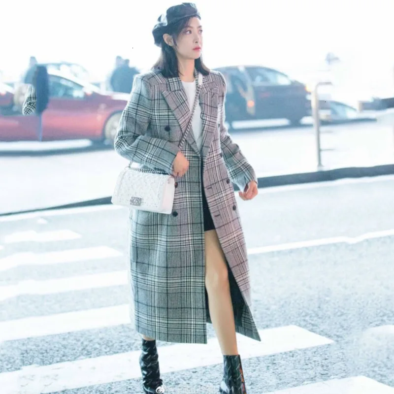 

LANMREM 2020 Woolen Coat Female Long Section Over The Knee Thickening Temperament Korean Version Of The Loose Coat 19B-a533
