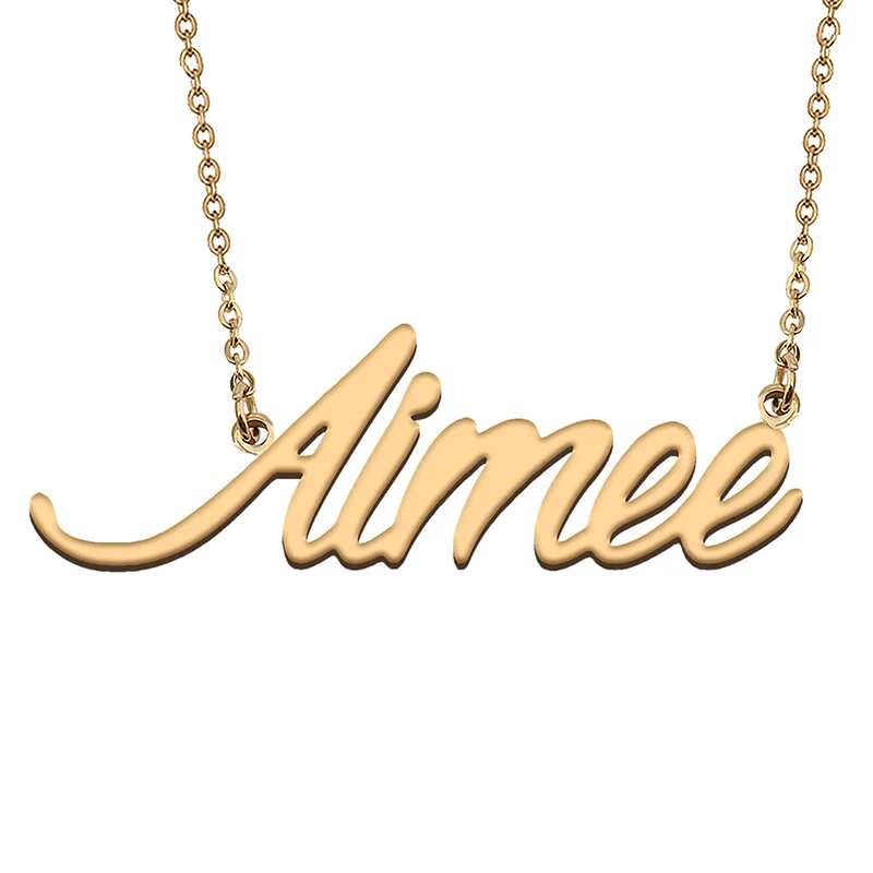 Aimee Custom Name Necklace Customized Pendant Choker Personalized Jewelry Gift for Women Girls Friend Christmas Present
