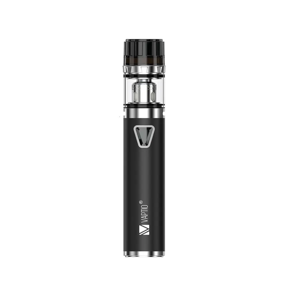 Великобритания Vaptio Vape ручка Solo F1 комплект встроенный аккумулятор 1650 мАч 2 мл бак 0,25 Ом двухъядерный светодиодный индикатор электронная сигарета - Цвет: Black