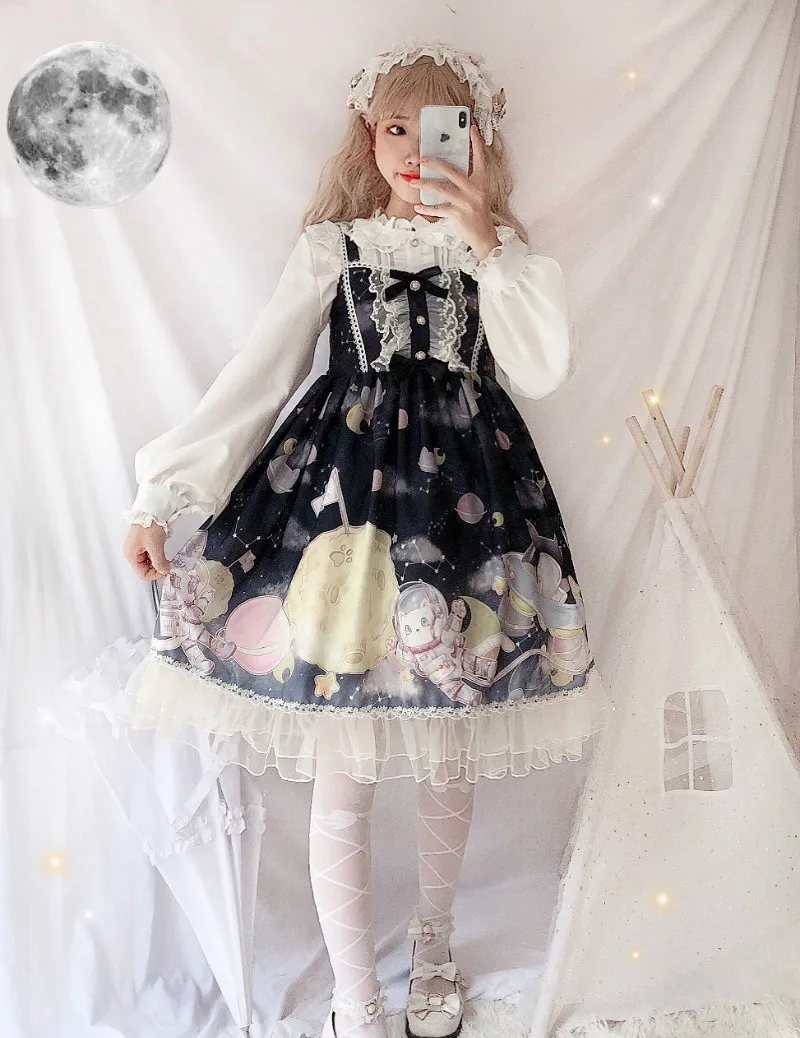 Cosplay&ware Lolita Dress Sweet Cute Japanese Kawaii Girls Princess Maid Vintage Gothic Printed Patterns Lace Pink Summer Skirt -Zentai shop online H2a1b58eaa8a04b01977466818fe4ac2c5.jpg