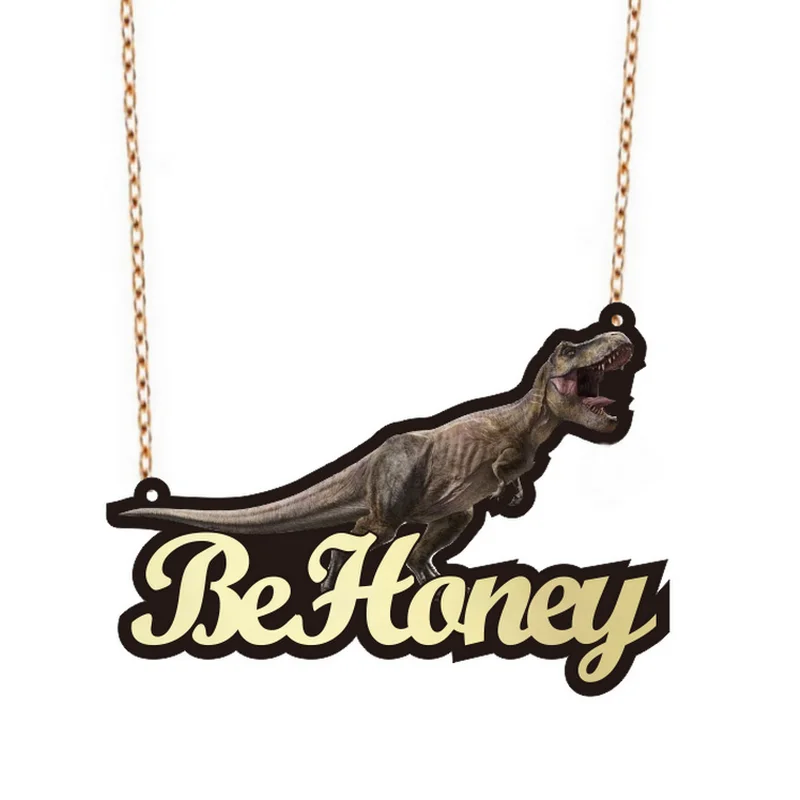 Nameplate Necklace Customized Children Pendant Charm-Character Cartoon C55 Dinosaur Kids