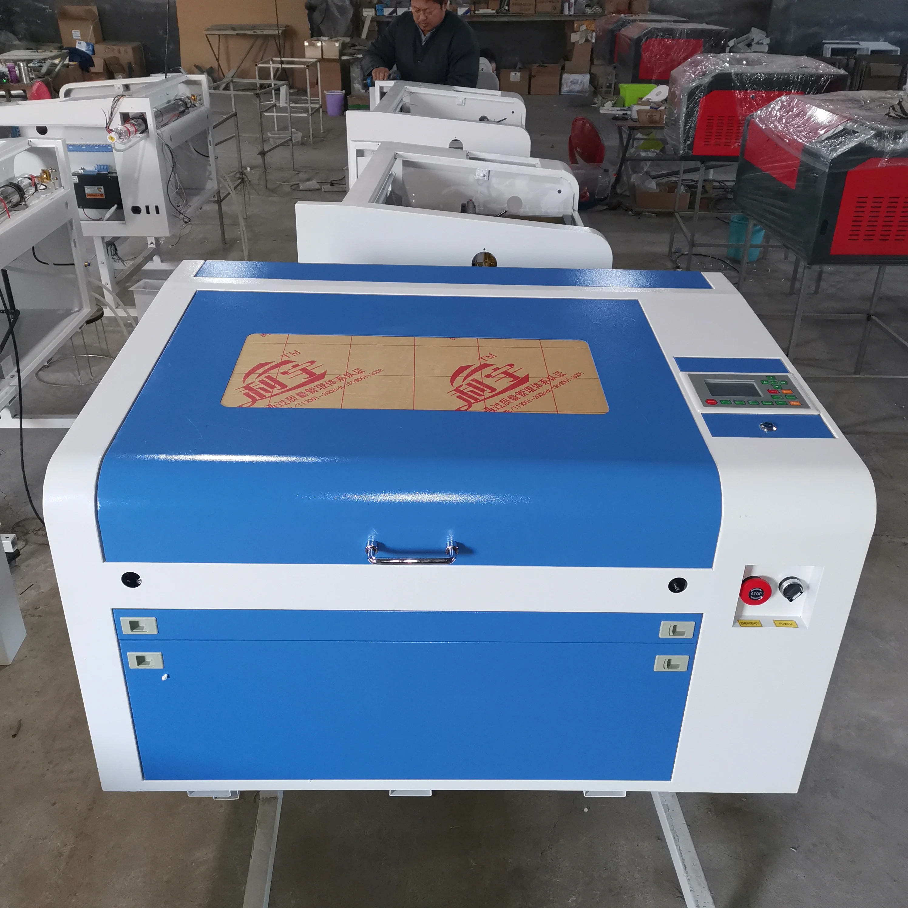 50 Вт CO2 лазерный гравировальный станок и 4060 RUIDA материнская плата режущий