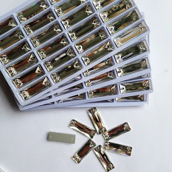 

8x24mm 120pcs Sew On Crystal Rhinestones Flatback Glass Buttons 2 holes Crystal Stones