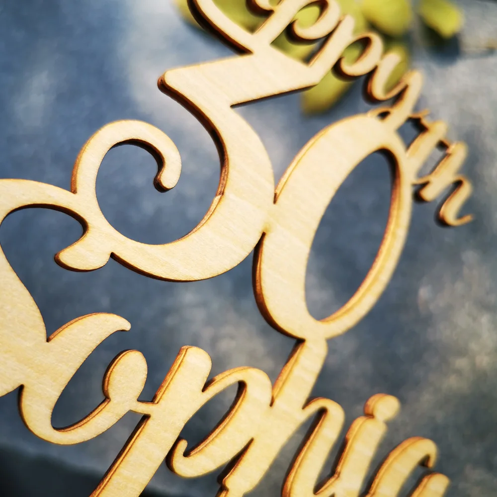 Personalized Wooden Happy Birthday Cake Topper,Custom name and Age Acrylic Goldsilver,Birthday Cake Topper Party Decorations (7)