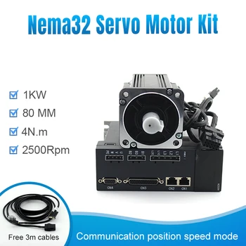 

220V AC servo motor and drive for 80mm frame 1kw 4n.m 80ST-04025 for Servo sytems N95 mask packing machines