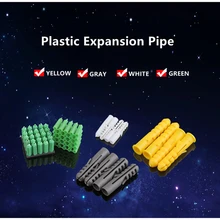 

200/100pcs M4 M5 M6 M8 M10 M12 M14 Plastic Expansion Pipe Rubber Plug Plastic Tube Wall Plug Anchor Expansion Screw Anchor